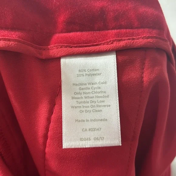 NEW Talbots RSVP Red Velvet Straight Leg Pants Ruffle Hem Holiday Plus Size 24W - Picture 5 of 6